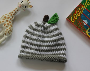 Patrón de gorro de bebé de género neutro, gorro de bebé verde del equipo, gorro de recién nacido de género neutro, patrón de gorro de bebé de manzana, patrón de gorro de bebé simple