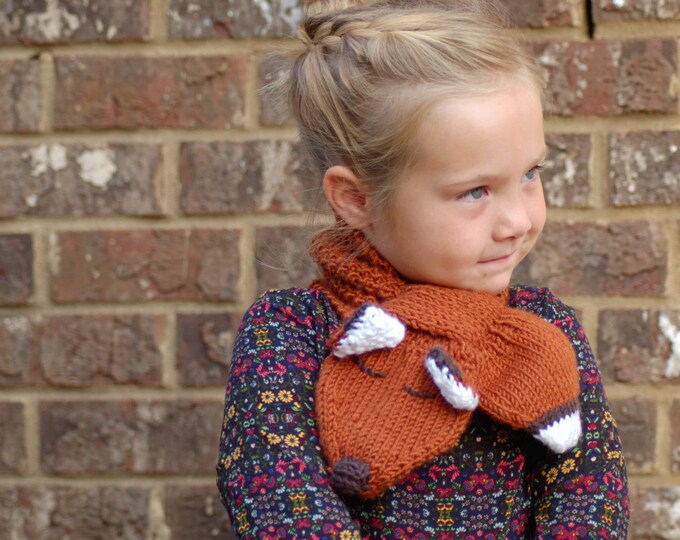 PDF Pattern, Toddler Knitting Pattern, Child's Scarf Pattern, Fox Scarf ...