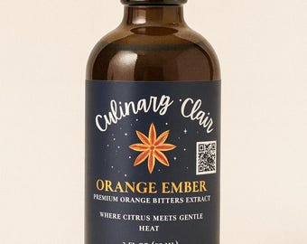 Orange Ember- Pure orange bitters extract, 2oz Blue Bottle, Culinary 'Clair