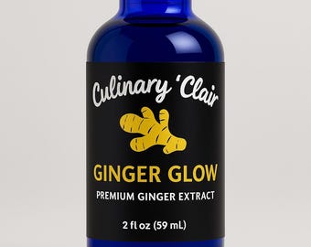 Ginger Glow- Pure Ginger extract, 2oz Blue Bottle, Culinary 'Clair