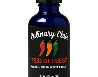 Trio de Fuego - Small Batch Mixed Pepper Extract, 2oz Blue Bottle