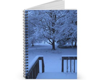 Winter Snow Landscape Journal | Cozy Blue Writing Diary