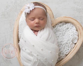 Off White Muslin Wrap, for newborn photos, not for everyday use, newborn wrap ONLY, swaddle wrap, Lil Miss Sweet Pea