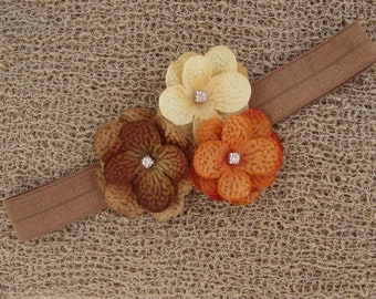 Latte Knit Wrap AND/OR Matching 3 x 2.5 Hydrangea Flower Headband, photo shoots, newborn wrap, bebe foto, Lil Miss Sweet Pea