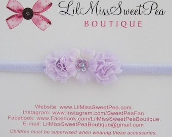 Lavender flower baby headband, newborn and stretches to fit all ages' baby shower gift, birthday gift, Lil Miss Sweet Pea