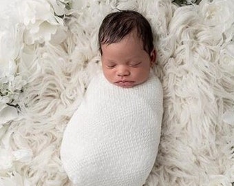 Off-white Textured Knit Newborn Swaddle Wrap, Newborn Photographer, bebe foto, Lil Miss Sweet Pea