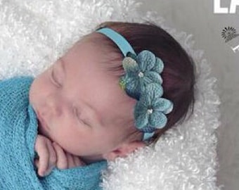 Double Hydrangea Headband in turquoise, perfect for photo shoots, baby headband, photoshoot, bebe, photographer, Lil Miss Sweet Pea