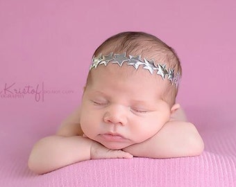 SILVER Star Headband, perfect for newborn photo shoots and regular dress up, baby headband, by Lil Miss Sweet Pea Boutique