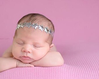 SILVER Star Headband, perfect for newborn photo shoots and regular dress up, baby headband, by Lil Miss Sweet Pea Boutique