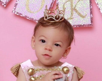GOLD or SILVER Rhinestone Baby Crown for newborn or maternity photo shoots, cake topper, photographer, bebe, infant, by Lil Miss Sweet Pea