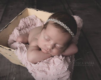 Newborn Baby Child Girls Headband Baby Headband Pleated Lavender Velvet and Ivory Crochet Lace w Pearl /& Crystals Headband Vintage