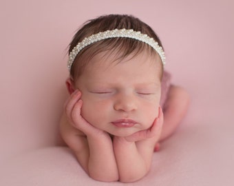 pearl baby headband etsy