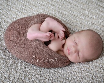 Light Brown 'Nougat' Stretch Knit Baby Boy Swaddle Blanket Wrap, newborn boy photography, by Lil Miss Sweet Pea