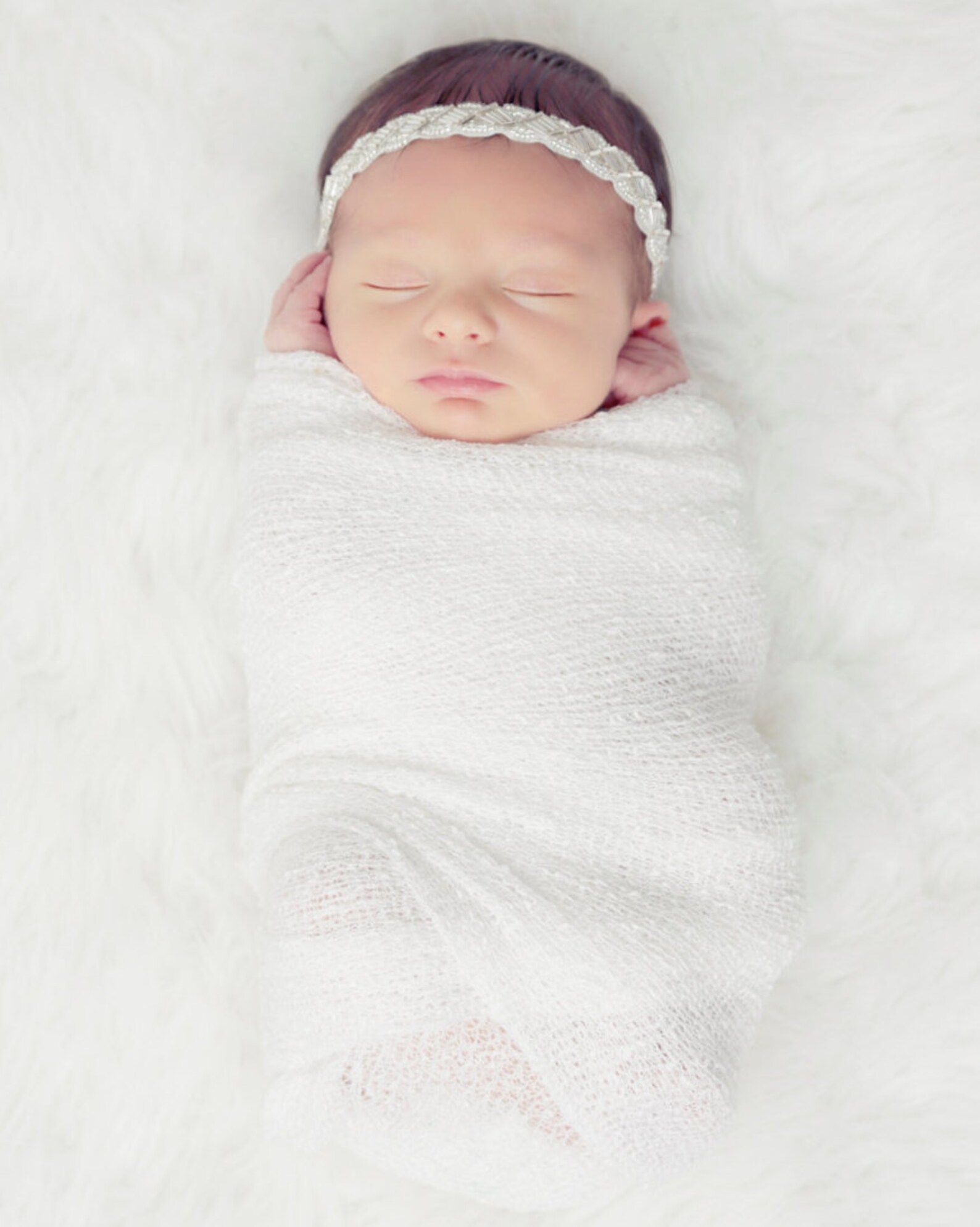 White Newborn Baby Swaddle Wrap AND / OR Beaded Rhinestone Etsy