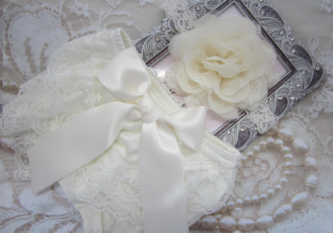Newborn Ivory Lace Diaper Cover / Bloomer AND/OR Chiffon and - Etsy