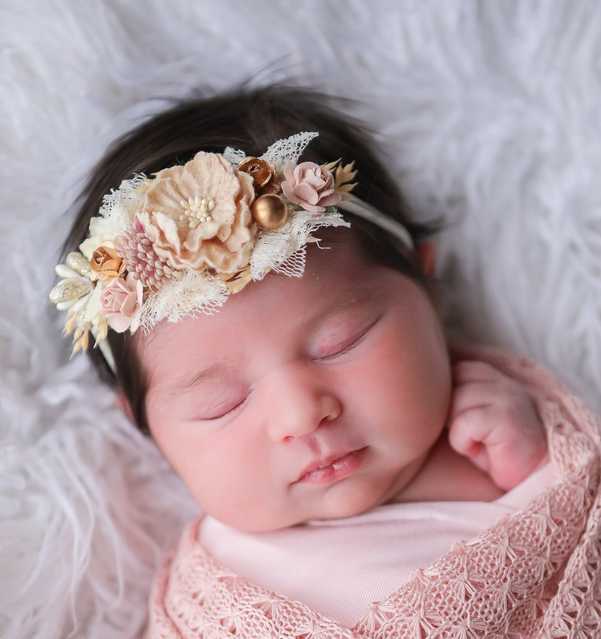 Couture Flower Headband, newborn, toddler, fits all ages, flower