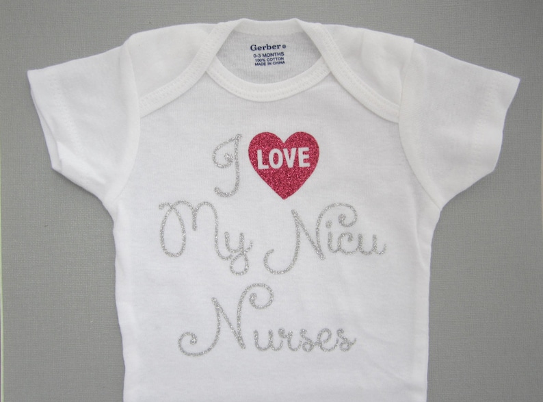 premature baby girl preemie on a white one piece bodysuit Lil Miss Sweet Pea I LOVE My NICU Nurses