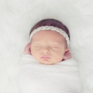 Newborn Beaded Headband for newborns for photo shoots, baby headband, photo prop, newborn photos, infant headband, photographer, infant image 4