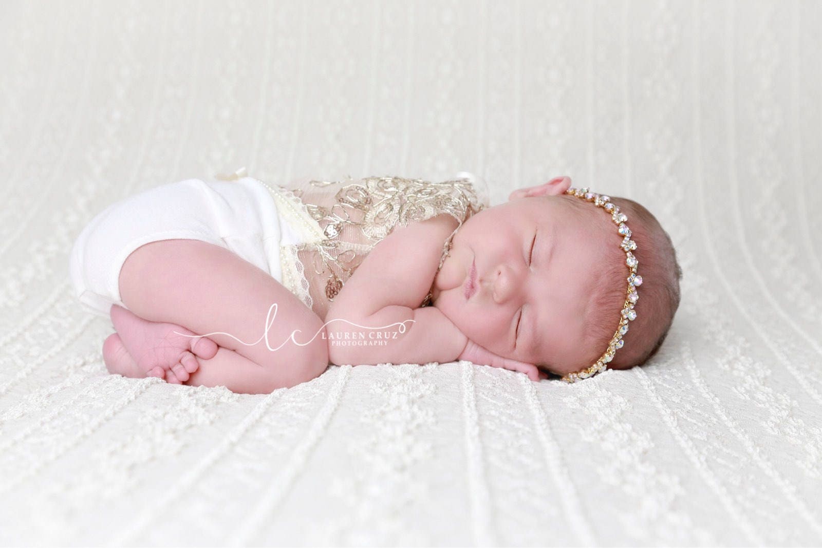 Gold and Iridescent Rhinestone Tieback or Headband Photo Etsy