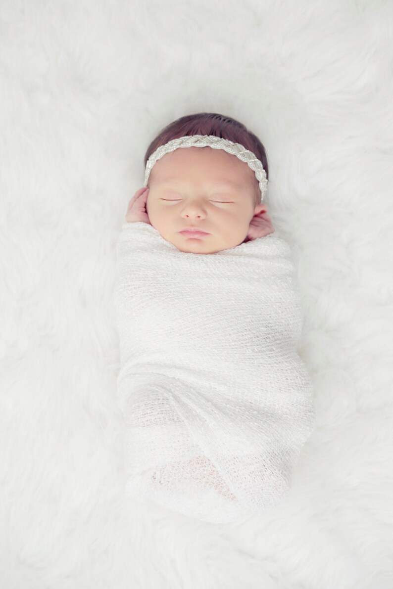 Newborn Beaded Headband for newborns for photo shoots, baby headband, photo prop, newborn photos, infant headband, photographer, infant image 3