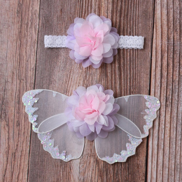 Pink, Lavender and White wing set for newborn photos, prop, newborn photographers, new baby, baby girl, baby wings by Lil Miss Sweet Pea