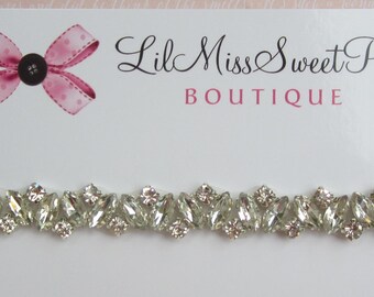 Exquisite Silver rhinestone headband, photoshoot, bebe, baby bling, bandeau bebe, Christmas, Christening, Baptism, by Lil Miss Sweet Pea