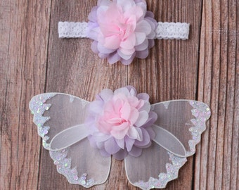 Pink, Lavender and White wing set for newborn photos, prop, newborn photographers, new baby, baby girl, baby wings by Lil Miss Sweet Pea