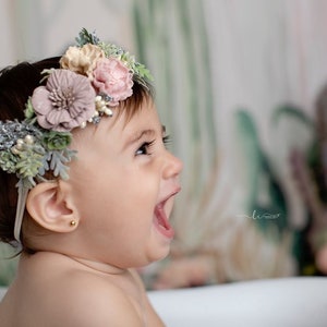 Cactus collection, succulents & greenery with pretty flowers, headband of a variety of flowers and greenery by Lil Miss Sweet Pea