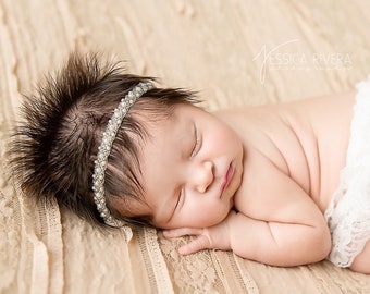 Pearl Hand Beaded Headband, for newborns for photo shoots, pearl headband, Christening, Baptism, Lil Miss Sweet Pea