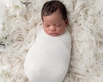 Off-White Textured Knit Newborn Swaddle Wrap for photos, not everyday use, Newborn Photographer, bebe foto, knit swaddle, Lil Miss Sweet Pea