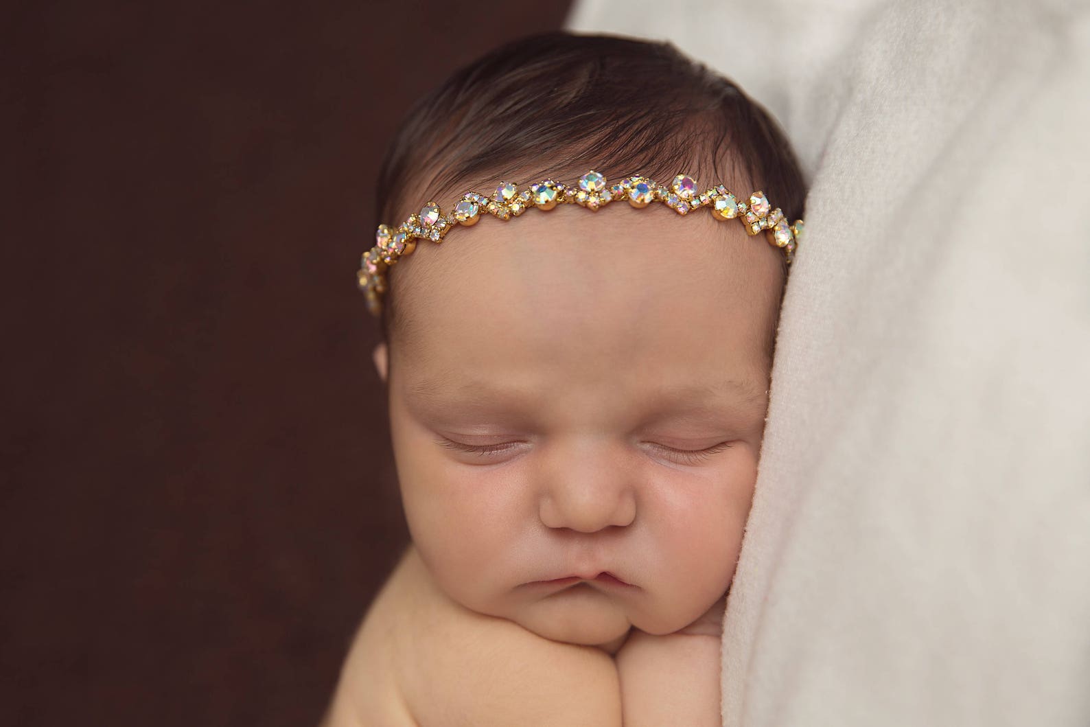 Gold and Iridescent Rhinestone Tieback or Headband Photo Etsy