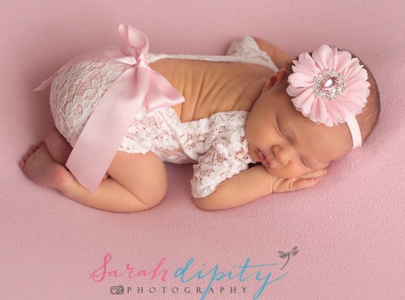 newborn lace romper and headband
