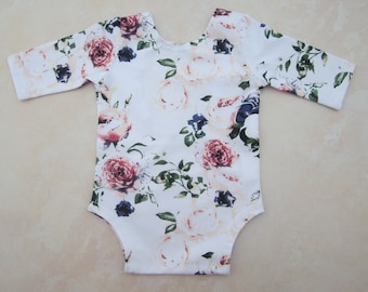 Newborn printed romper for photoshoot, bebe, newborn photography outfit, soft stretchy knit fabric, Lil Miss Sweet Pea