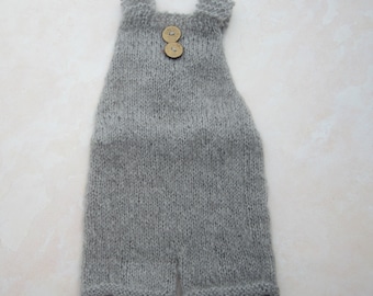 Gray Knit Overalls Romper, boys romper, bebe, foto, fotografia, boy photoshoot, bebe nino foto, knitted romper by Lil Miss Sweet Pea