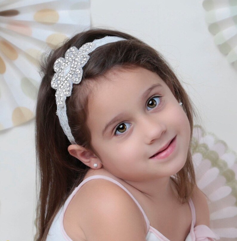 Flower Girl Baptism Christening Rhinestone Headband on Etsy