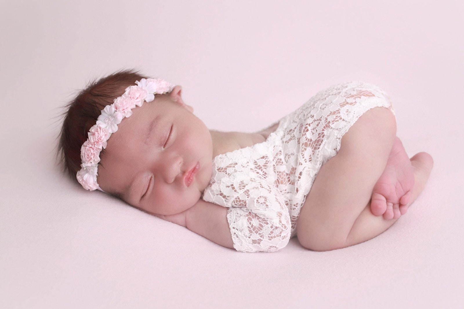 newborn lace romper and headband