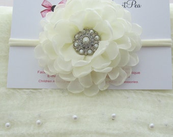 Pale yellow pearl adorned swaddle wrap AND/OR matching flower headband, newborn photo shoots, handmade, bandeau, wrap set Lil Miss Sweet Pea