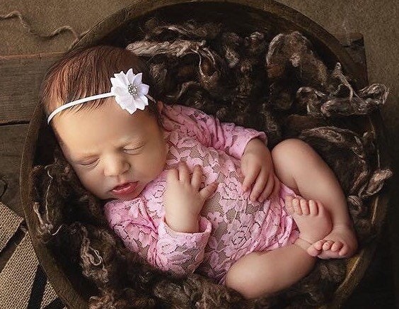 newborn lace romper and headband