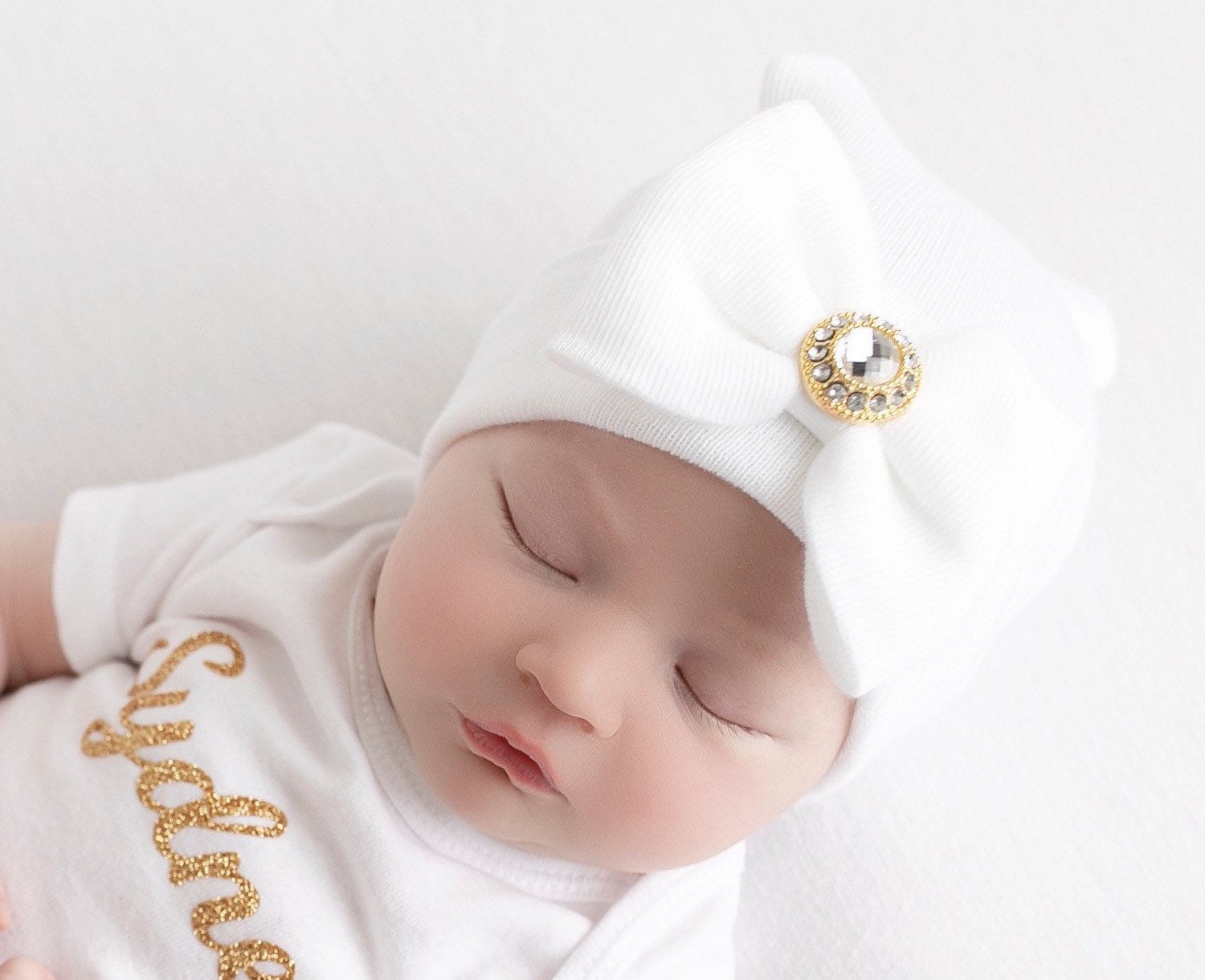 gold baby hat