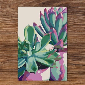 Wenskaart sappige potten, wenskaart olieverfschilderij, originele kunst van Melodia