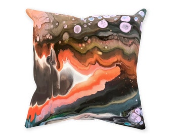 Geode Throw Pillow, Geode Painting Pillow, Geode Pillow, Geological Decor Pillow