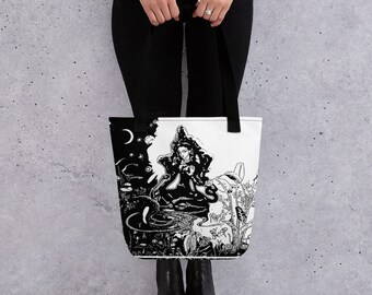 Lakshmi Luminaria Tote Bag, Lakshmi Tote, Goddess Tote Bag, Spiritual Art Tote