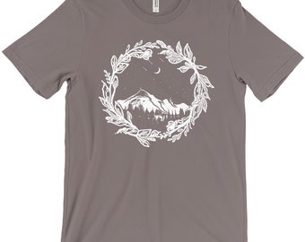 Wanderlust T-Shirt, In 8 Colors, 8 Sizes, Plus Size Available, Original Art By Melodia, Travel, Mountains, Camping, Outdoors