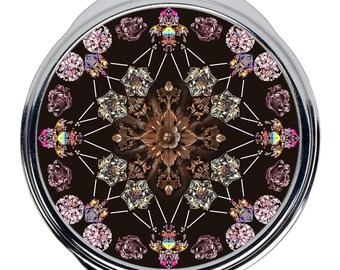 Dreamcatcher Compact Mirror, Art Compact, Boho Art Compact Mirror, Dreamcatcher Design, Travel Compact