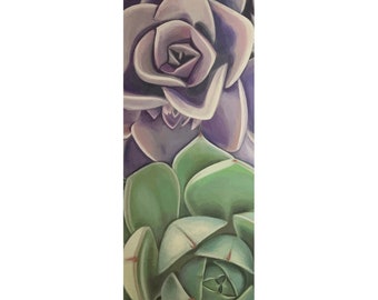 Echeveria Succulent Arrangement, Original Painting By Melodia Printed On Premium Yoga Mat