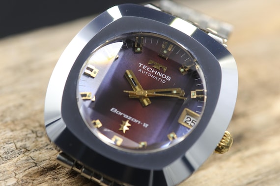 Technos Borazon VI Automatic Date Watch with Cut … - image 1