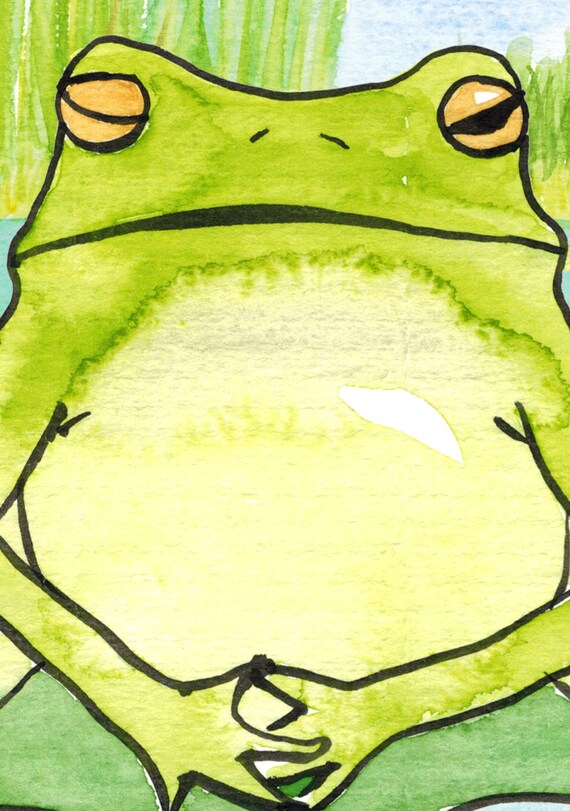 Avoir Images 191 Meditation Grenouille Zen Carte D Humour Etsy dernière salutations
