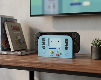 Adventure Time BMO Switch & Switch 2 Dock Cover | Support pour console | Bureau de jeu/Décoration de chambre | Support Nintendo