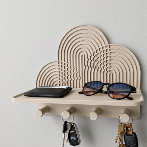 Modern Entryway Organizer Key Hook Floating Shelf