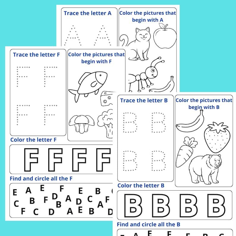 Kids’ Alphabet Tracing Workbook | A-Z Letter Practice & Coloring PDF - Etsy